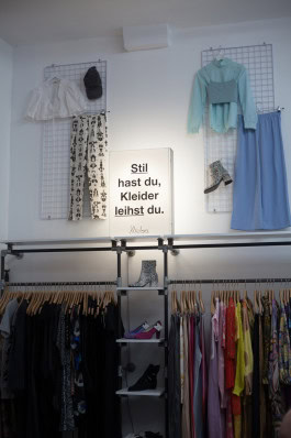 clothes and shoes at Kleiderei shop on Oranienstrasse 