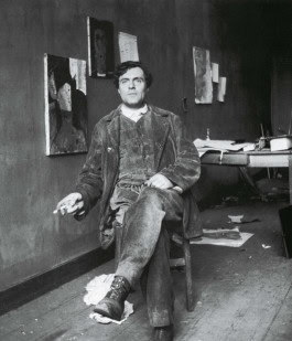 Amedeo Modigliani in his studio 