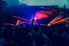 Crowd at the Jean Michel Jarre performance at the Citadel Music festival in Berlin