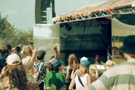 Crowd at the music performance at the MELT festival in Berlin 