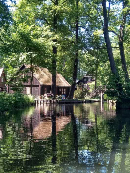 House and lake in Spreewald, Germany 