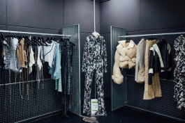 Clothes hangers in a store