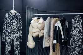 Clothes hangers in a store