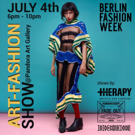 Poster from the Tata Christiane, showing a woman posing in a dress and a dates for show: July 4th, 6pm-10pm