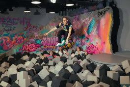 People are playing in the Upside Down Berlin