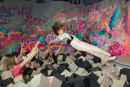 People are playing in the Upside Down Berlin