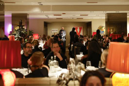 People chatting at Berlin Fashion Week Opening & Firesdinner