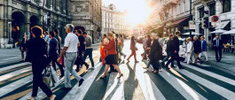 Group of people walking on a street