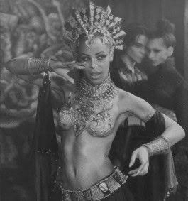 painting of a woman dancing in oriental costume