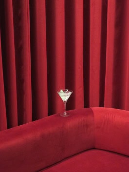 Photo of a candle in the shape of a martini glass
