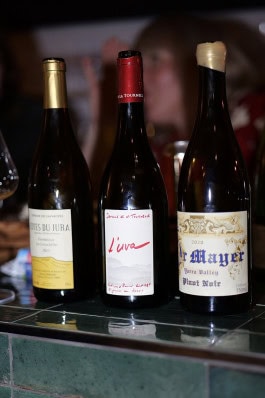 Bottles of wine at Blanc de Fck bar in Berlin