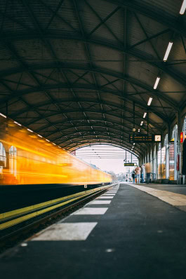 A train arrives at the Berlin station 